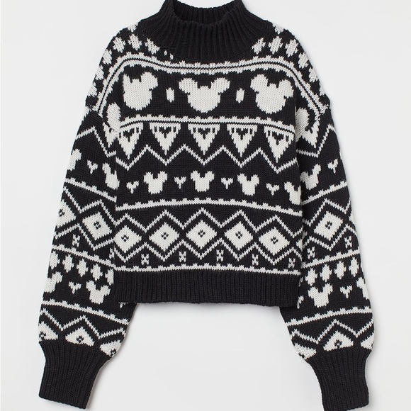 H&M x DISNEY NWT MICKEY MOUSE MOCK NECK SWEATER size S - Picture 2 of 10